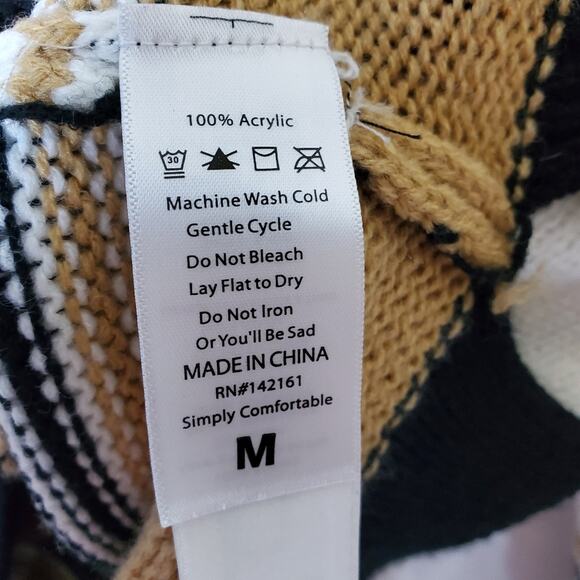 Lularoe natural striped stretchy knit front V-neck Torrie sweater - Picture 6 of 10